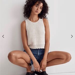 Madewell Kellen Crochet Sweater tank, size M